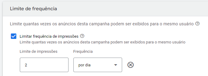 google ads stream limite frequencia