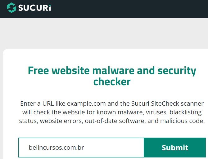 análise de páginas de vendas sucuri