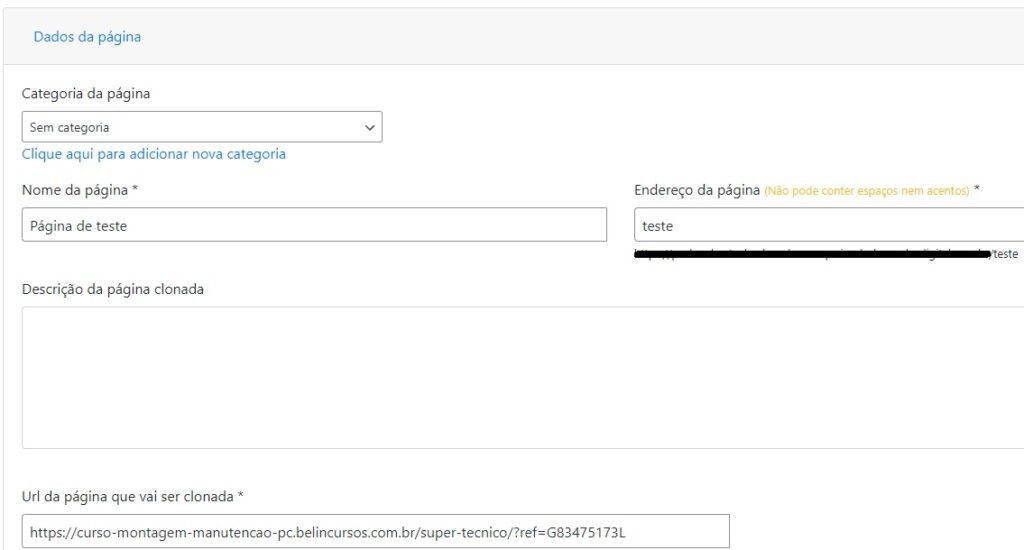 superlinks clonar páginas config