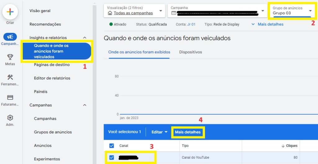 youtube ads aumentar lance para vídeo especifico