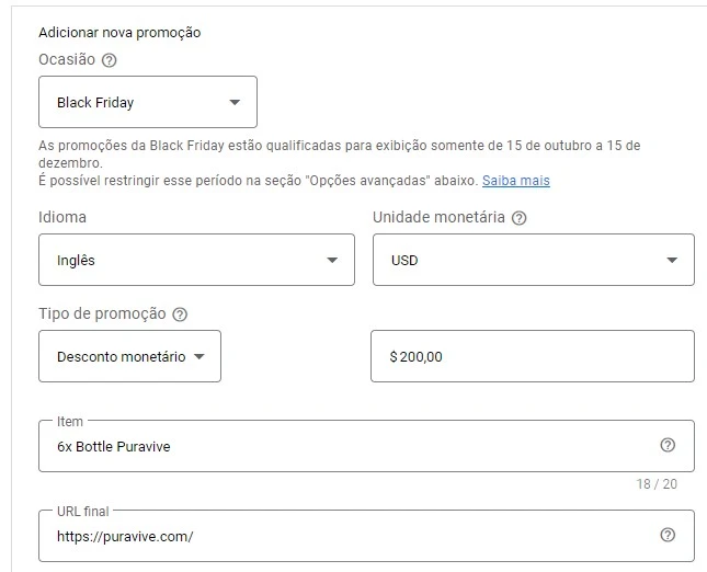 google ads extensão de promoção