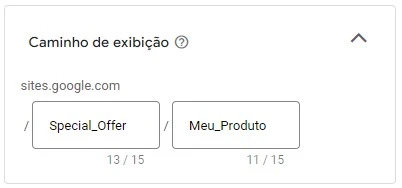 google ads caminho de exibição