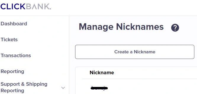 clickbank nickname