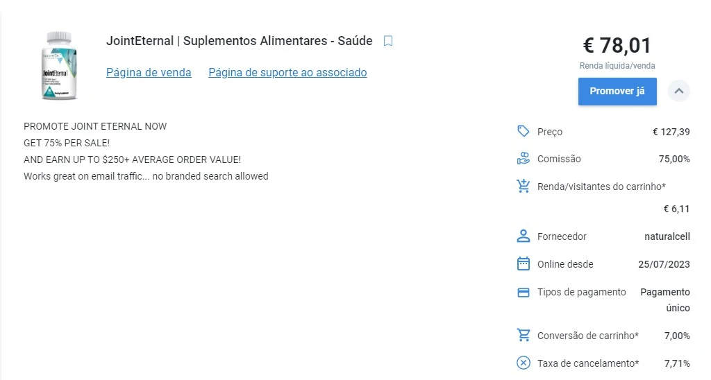 digistore24 informações do produto