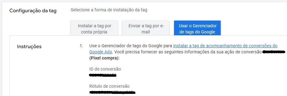 tag de conversão do google ads