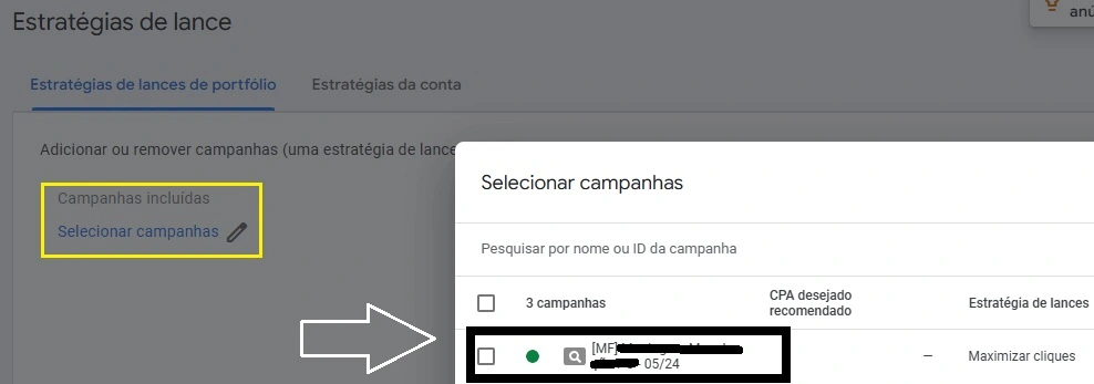 vincular campanha a estratégia de portfolio