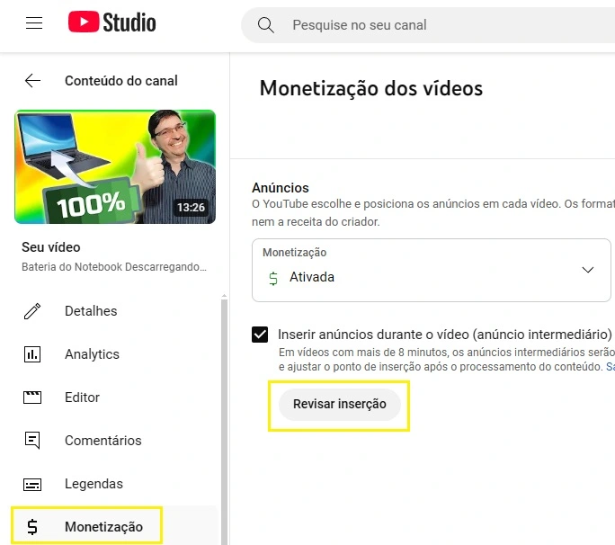 aumentar monetização de vídeos no youtube