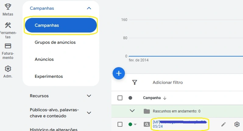 escolha de campanhas no google ads