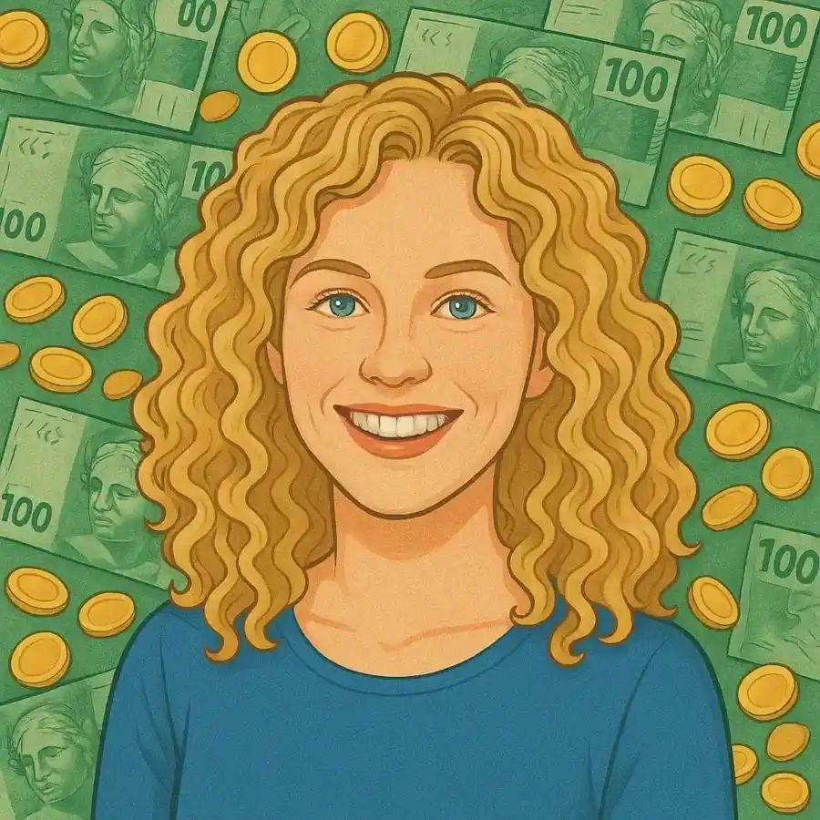 mulher feliz endinheirada