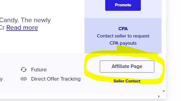 clickbank affiliate page