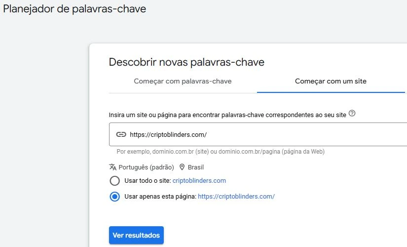 google ads planejador de palavras-chave
